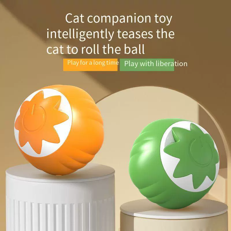 Трансграничная новая тыква Smart Rolling Ball Электрический дразнит кошачий шарик кошачий кошачий игрушка кошачий игрушка для домашних животных