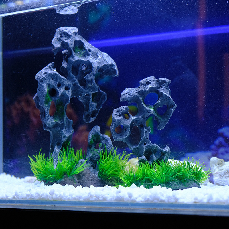 Acuario arroyo rocalla de piedra decoración evitación cueva paisajismo de pecera simulación decoración de resina de piedra