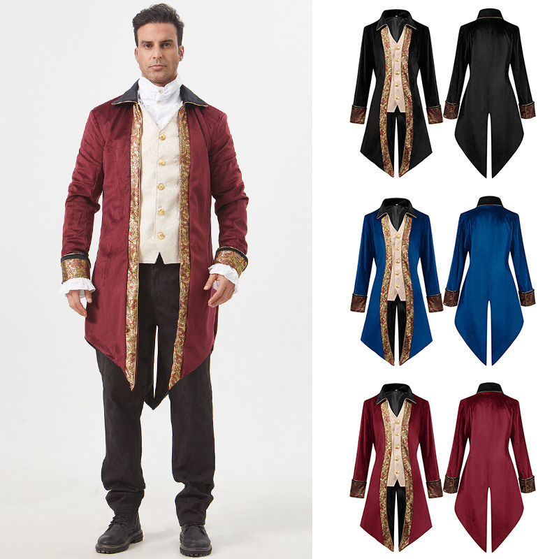 Men's Steam Swallowtail Medieval Jacket Gothic Victorian Frock Coat Uniform Men's Steam Swallowtail Medieval Jacket Gothic Victorian Frock Coat Uniform