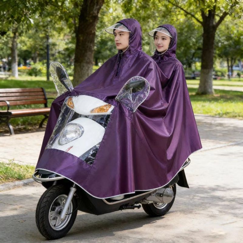 Raincoat for Electric Bikes and Motorcycles, Adult Unisex Single-Person Style with Double Brim, Enlarged and Thickened Riding Raincoat Raincoat for Electric Bikes and Motorcycles, Adult Unisex Single-Person Style with Double Brim, Enlarged and Thickened Riding Raincoat