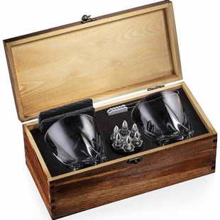 Packaging Wood Box Ice Tartar Gift Set Whiskey Glass Double Cup Gift Box