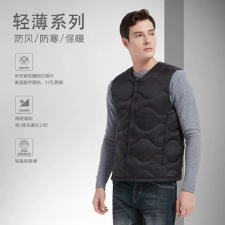 加工定制羽绒棉马甲无袖外套纯色休闲棉服加厚保暖坎肩背心马甲男