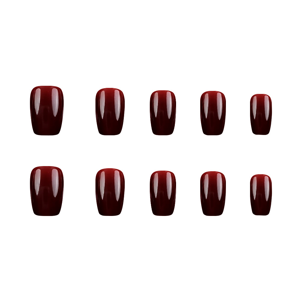 Comercio exterior de otoño y invierno escalera de uñas cortas piezas de uñas mostrando vino blanco rojo carril de uña 30 piezas de uñas falsas europeas al por mayor