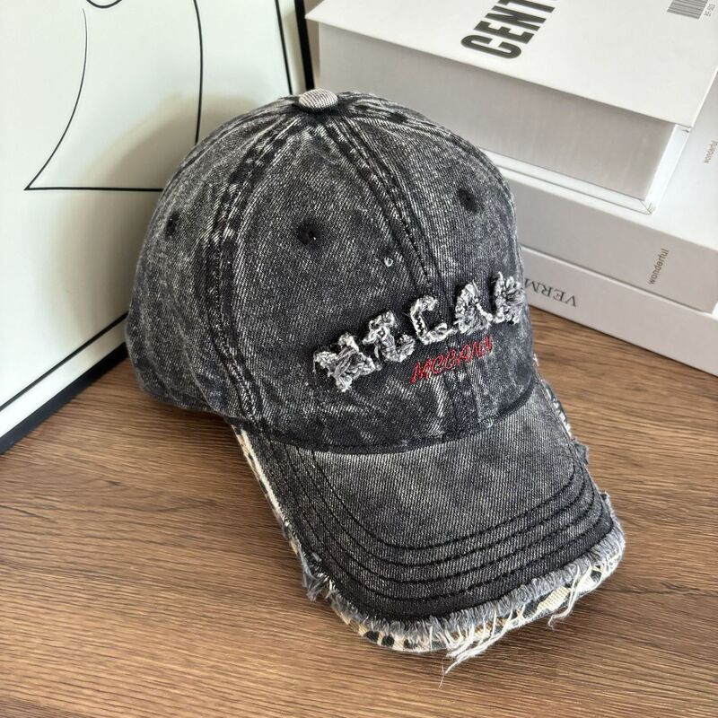 2025 春と秋の新刺繍文字野球帽韓国語版多用途顔小学生カップルひさしキャップ男性帽子|undefined