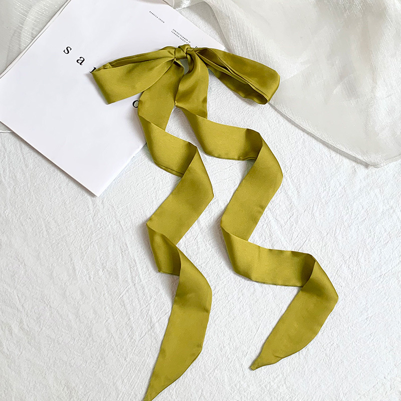 Pañuelo de seda de tira larga, sentido avanzado, nuevo color caramelo, color sólido, bufanda estrecha y versátil, cinta decorativa para el cabello, cinta para atar, cinta