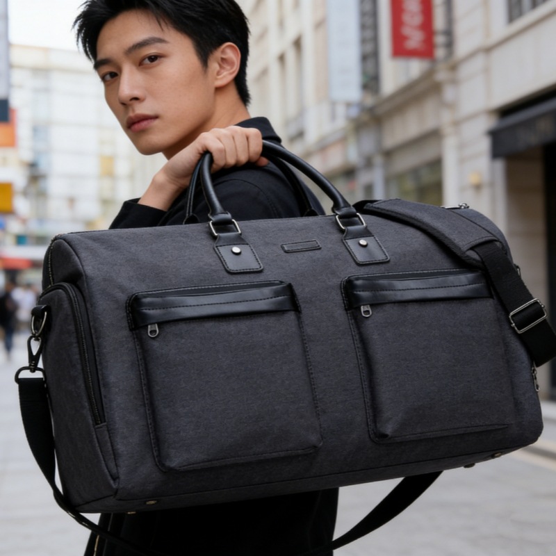 Men's Large Capacity Travel Bag Oxford Cloth Duffel Suitcase Multi-Functional Folding Tote_voghion.com