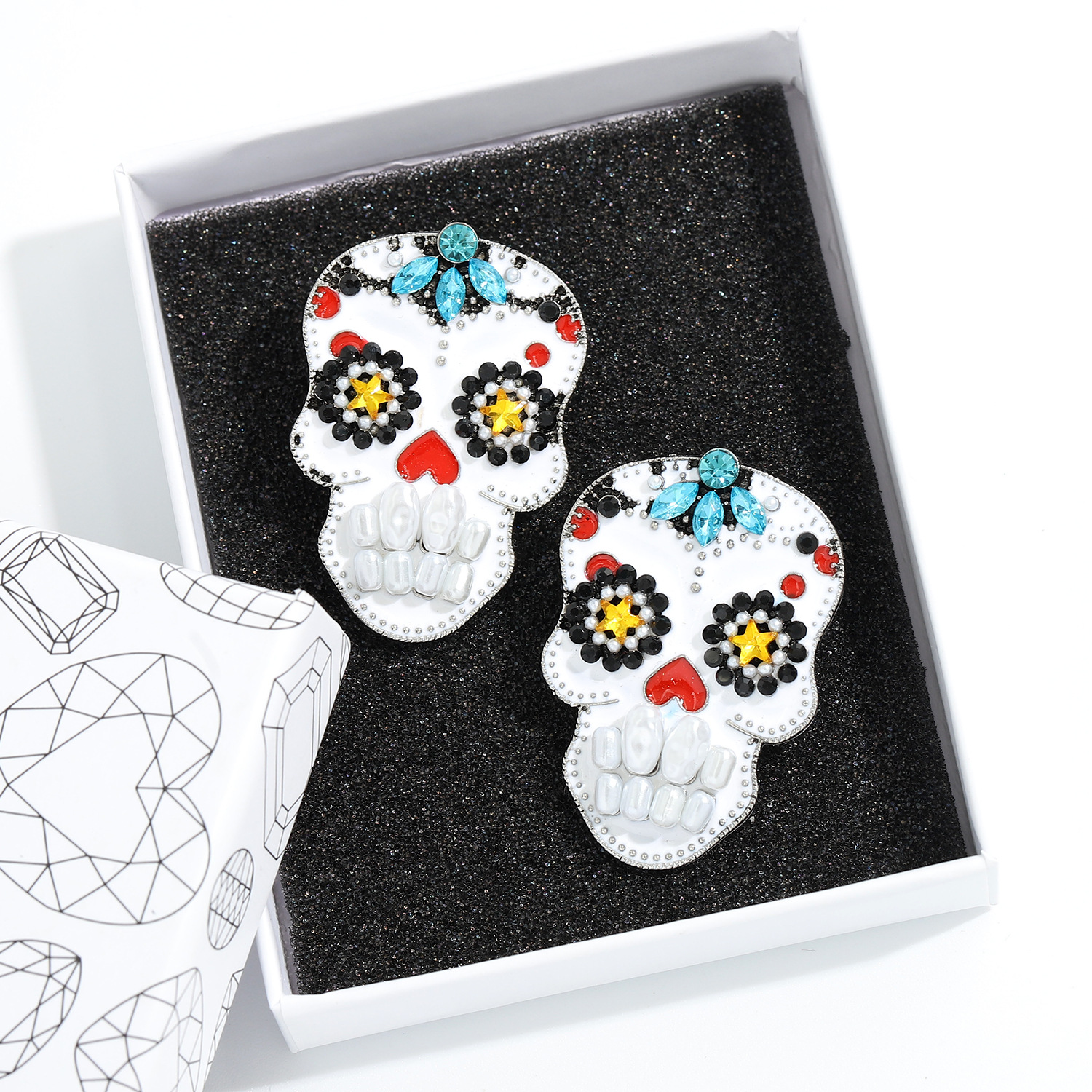 Fashion Alloy Inlaid Pearl Halloween Earrings display picture 7