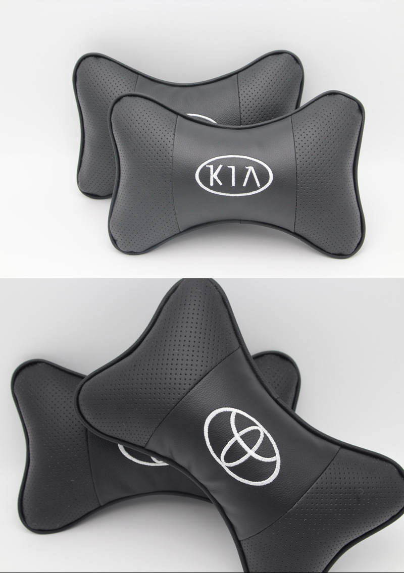 Car Pillows, Car Neck Pillows, a Pair of Car Leather Headrests, Car Logo, Factory Direct Sales, Car Supplies