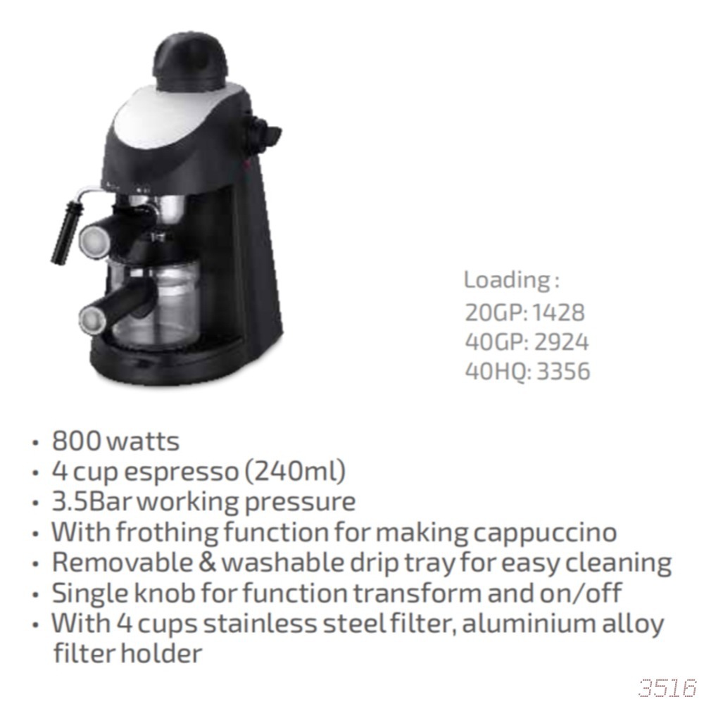 3.5bar máquina de café de vapor semiautomática italiana burbuja de leche multifuncional máquina de café de oficina doméstica