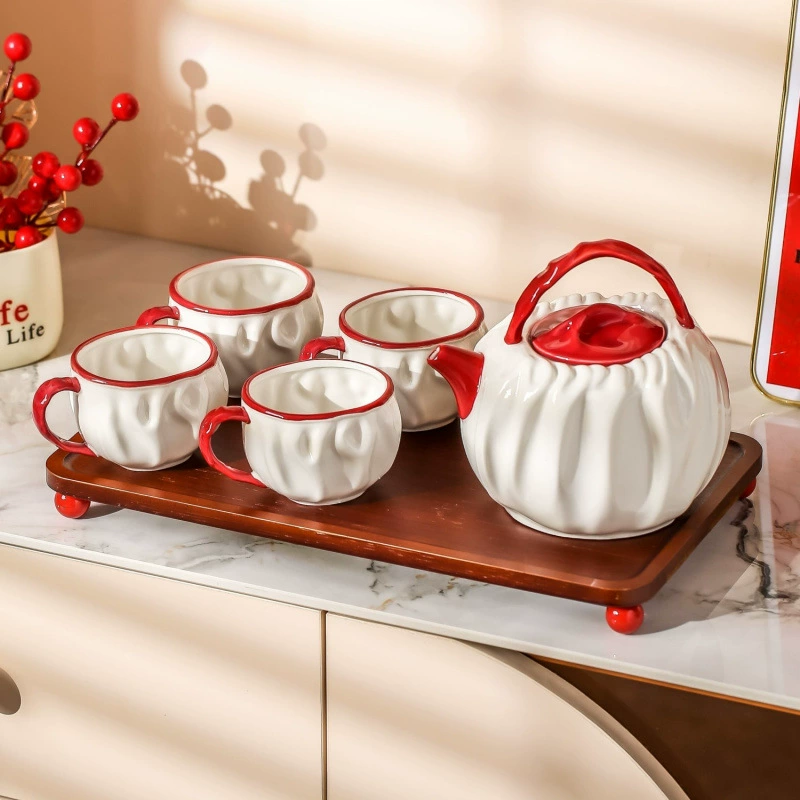 Высококачественный набор керамических чашек для воды, простой и устойчивый к высоким температурам чайный сервиз, подарочный набор для воды для гостиной, подарочная коробка