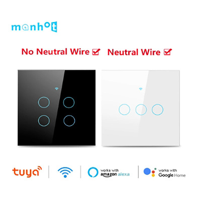 Tuya Wi -Fi Eu Smart Light Switch 1/23/4 Стена вентиляционного вентилятора Нейтральная/неконтролируемая линейная переключатель