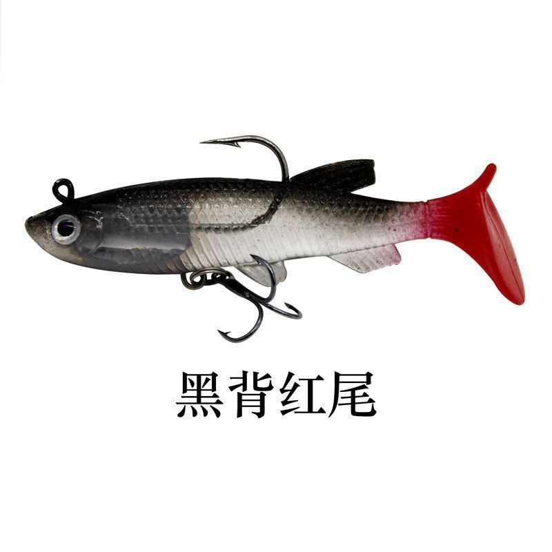 Loya cebo blando, cebo de plomo envuelto en cola T, 13g cebo falso, simulación de cola de bobina de luz nocturna, falso lanzamiento de larga distancia, fábrica de boca de peces de salmón de mar.