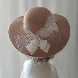 原创秋冬法式毛呢大檐帽子手工diy材料包暖场策划活动设计优雅cla