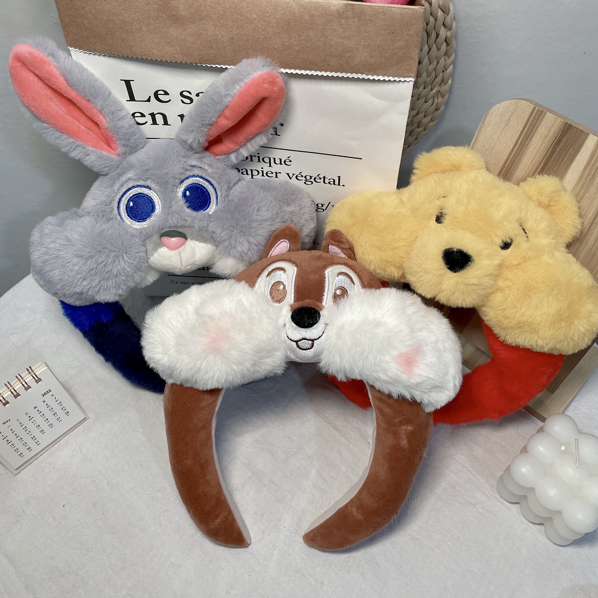 Qiqi Titi Pooh oso diadema Judy conejo al por mayor de dibujos animados lindo oso felpa cara lavado diadema accesorios para el cabello