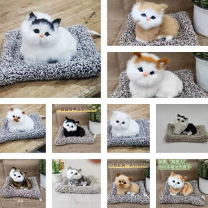 Simulated Cat Bamboo Charcoal Sitting Cat Scenic Spot Ornaments Birthday Gift Car Ornaments Home Bamboo Charcoal Particles Travel Commemorative