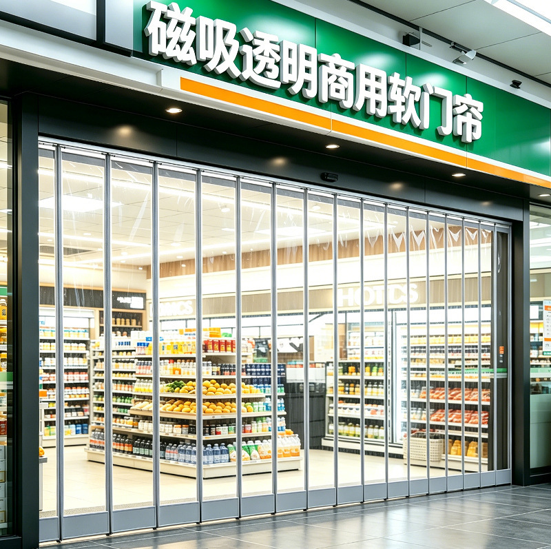 Strong Magnetic Air-Conditioning Door Curtain for Commercial Use in Shops, Summer Transparent Pvc Plastic Windproof Partition Cold Air Blocking Curtain Strong Magnetic Air-Conditioning Door Curtain for Commercial Use in Shops, Summer Transparent Pvc Plastic Windproof Partition Cold Air Blocking Curtain