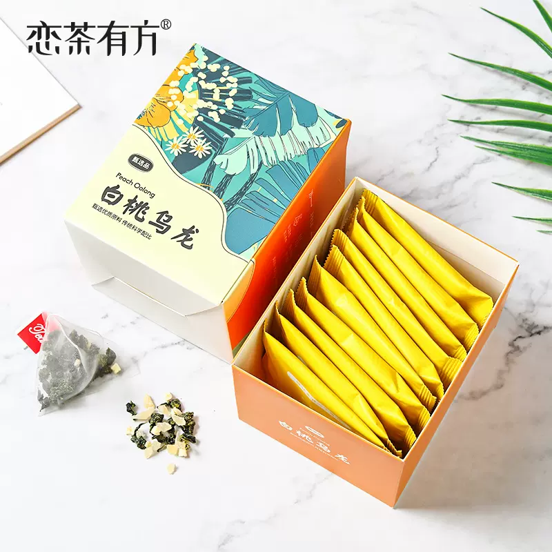 盒装三角茶包白桃乌龙茶批发 花果茶袋泡茶现货水果乌龙茶