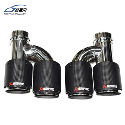 Exhaust pipe: straight edge black blue bright face - a-pair-of-ak-style-straight-side-outer-styles