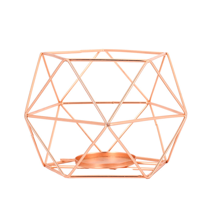 Creativo nórdico candelabros de hierro forjado geometría decoración marco de candelabros de banano hogar dormitorio sala de estar modelo decoración de habitación