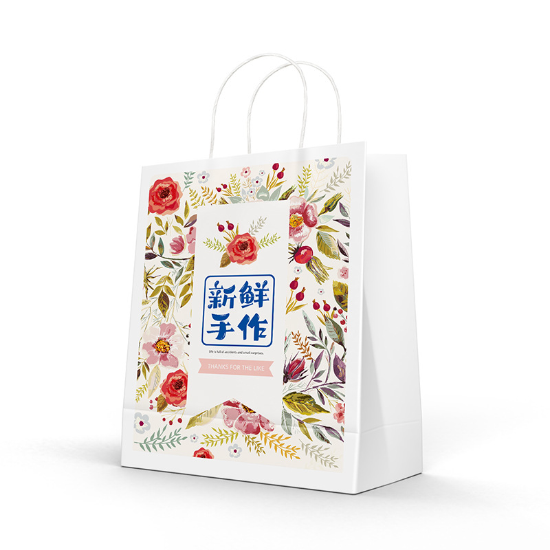 Internet celebridad tienda de pasteles para llevar bolsa de papel de embalaje pastel de hornear bolsa de embalaje ins estilo creativo bolsa de papel portátil en stock