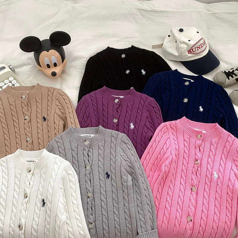 2024 детская одежда свитер мальчик новый трикотажный кардиган весной