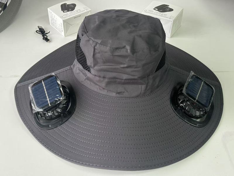 クロスボーダーソーラーファンハット夏充電屋外釣りサンシェードサンハット登山漁師帽子|undefined