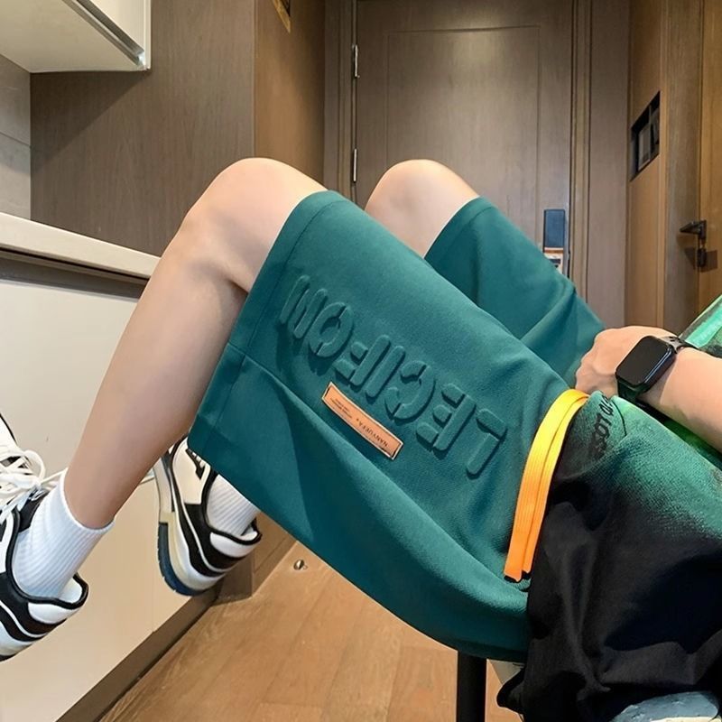 여름 캐주얼 아이스 실크 통기성 반바지 남성 여름 트렌드 다재다능한 5부 캐주얼 바지 루즈한 스포츠 미드팬츠