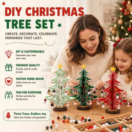 DIY Wooden Christmas Tree Ornament DIY套件圣诞树装饰品摆件