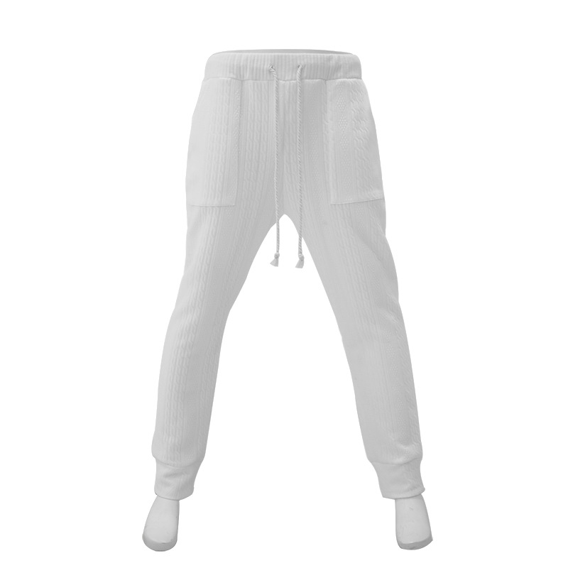 Men's Jacquard Jogger Pants, Casual Trousers With Drawstring_voghion.com