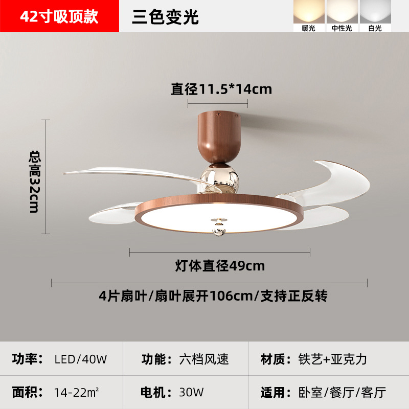 Luz de ventilador de viento medieval 2026 nuevo retro color nuez comedor dormitorio ventilador de luz Zhongshan luminaria 710L image 10