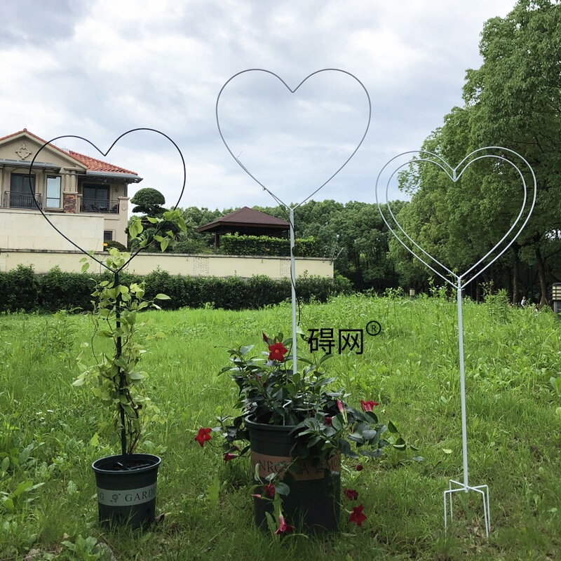 グリーンロマウンテンタートルクレマチスハート型ロリポップフラワースタンドつるラック植物クライミングブラケットサポートロッドアイアンアート|undefined