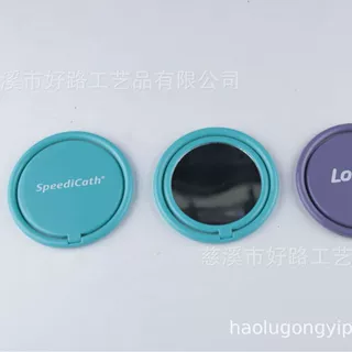 厂家供应便携式圆形折叠化妆镜 定制广告促销单面镜 塑料折叠镜
