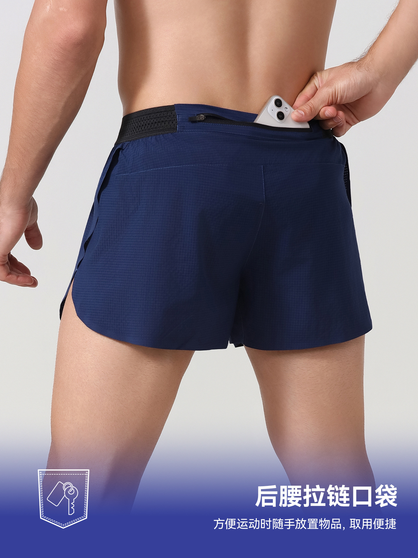 Pantalones cortos de secado rápido, estilo europeo y americano, holgados y transpirables, pantalones deportivos dos en uno para exteriores, diseño deportivo antiexposición para correr.
