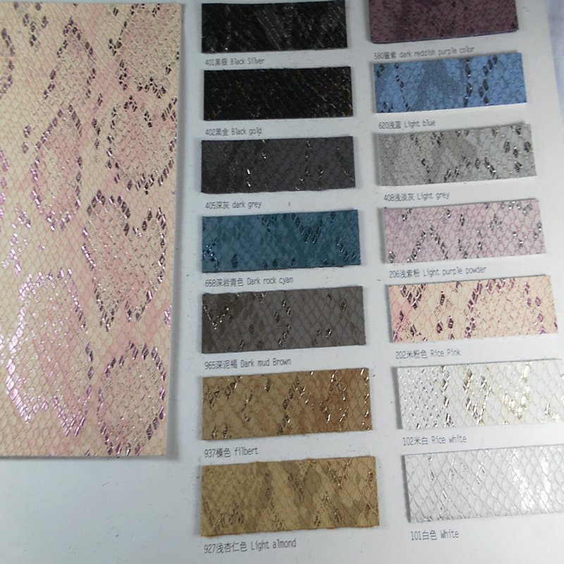 烫金蛇纹皮革PU人造革蟒蛇动物纹压纹烫金鳞片立体感蛇纹pu革面料