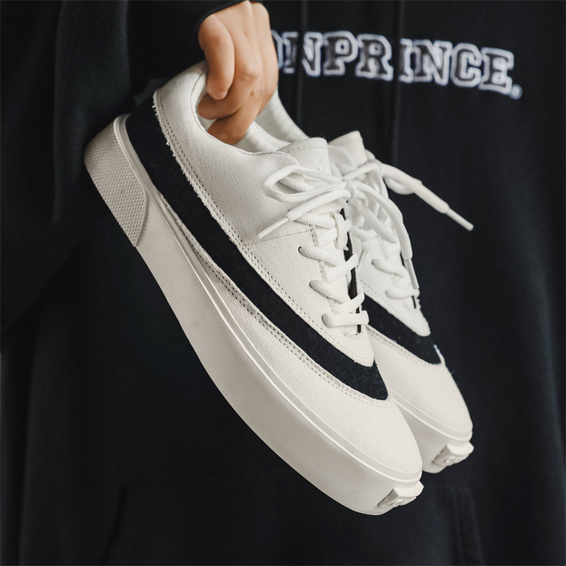 Men's Shoes New retro fashion versatile casual breathable low-top Korean style lightweight stitching campus couple skate shoes