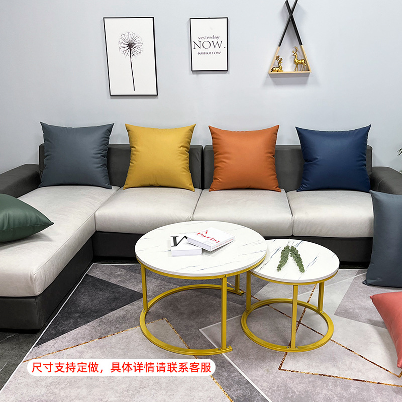 Tecnología nórdica almohada de tela estilo de lujo ligero de gama alta sala de estar sofá de cuero de cabecera cojín trasero grande almohada funda de almohada de cintura