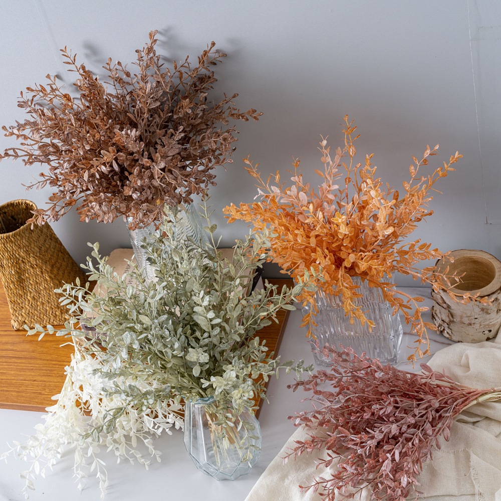 假花瓜子叶尤加利金钱叶INS风仿真花装饰跨境婚庆批发家居CL55004