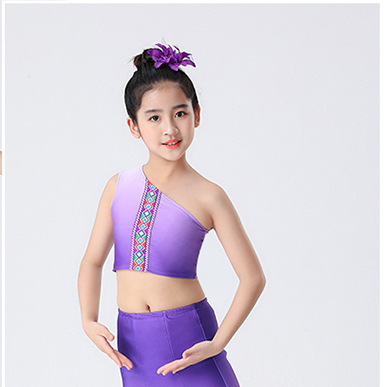 子供用ダイダンス衣装、女の子用フィッシュテールスカート、ヒップカバーハーフスカート、孔雀舞衣装、練習用スカート|undefined