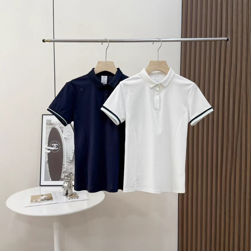 High-End Version D Brand Women's Short-Sleeve Polo Shirt with Turn-Down Collar, Sporty Casual New Style, Summer 2026 Model # 1025