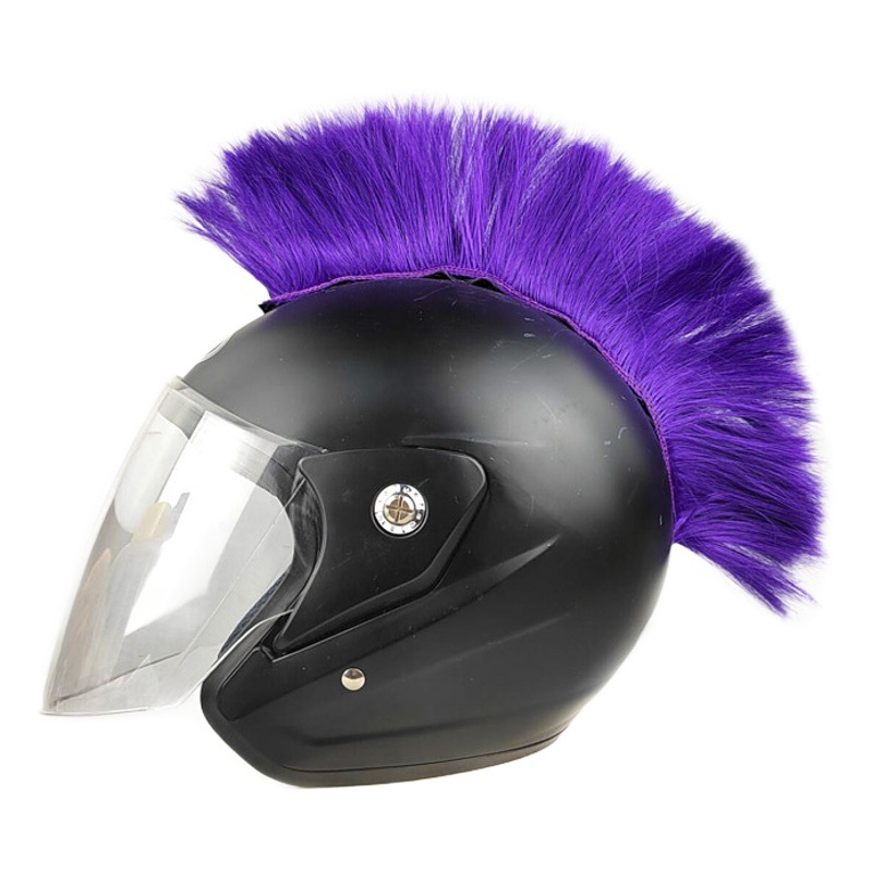 Motocicleta casco de la motocicleta vestir accesorios peluca pollo corona tocado accesorios color