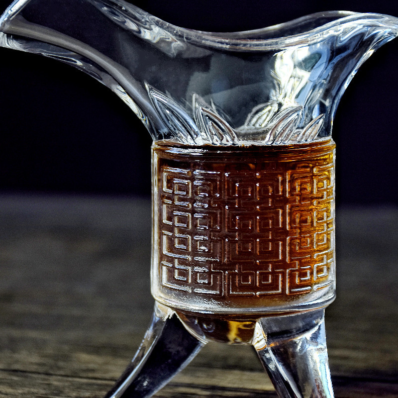 帝王杯家用创意白酒杯一口小酒杯三足杯中式仿古风代樽复玻璃爵杯|undefined