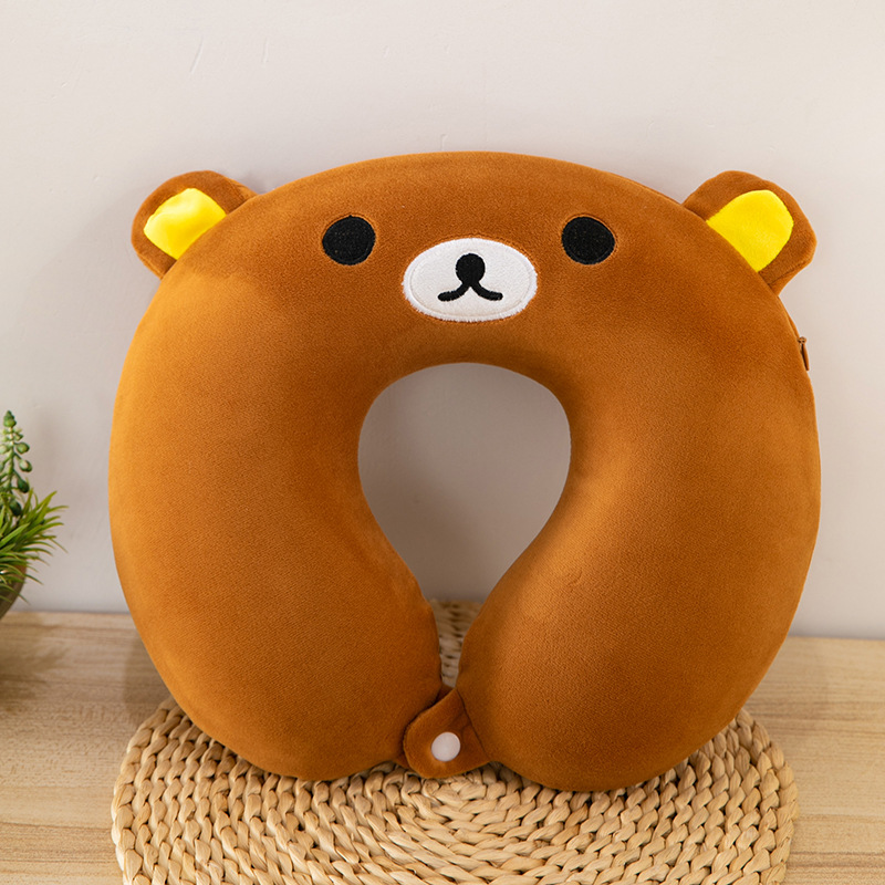 Almohada en forma de U de negocios, almohada para el almuerzo de oficina, viaje de negocios, almohada para el cuello de rebote lento, almohada en forma de U de espuma con memoria de joroba