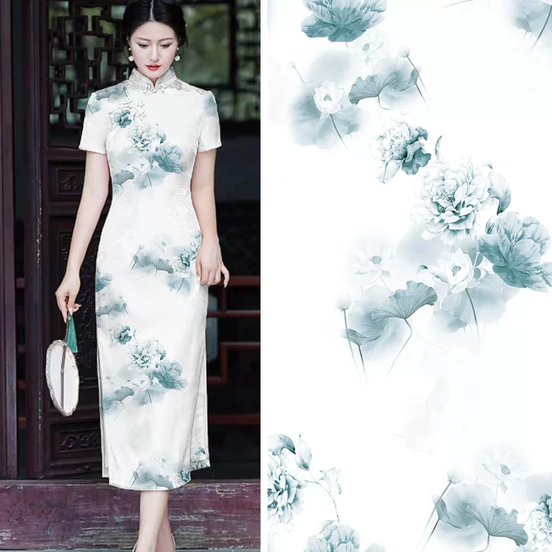 Retro cheongsam, double-sided cloth, peony rose