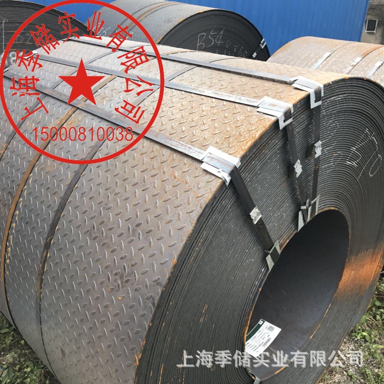 现货批发花纹Q235板镀锌花纹板防滑钢板零售切割千吨库存进厂看货