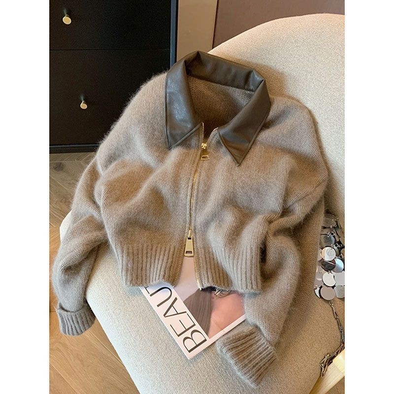 Lazy Style Soft Waxy Knitwear Cardigan Knitwear for Women 2025 New Autumn and Winter High-End Bright Red Top Versatile Lazy Style Soft Waxy Knitwear Cardigan Knitwear for Women 2025 New Autumn and Winter High-End Bright Red Top Versatile