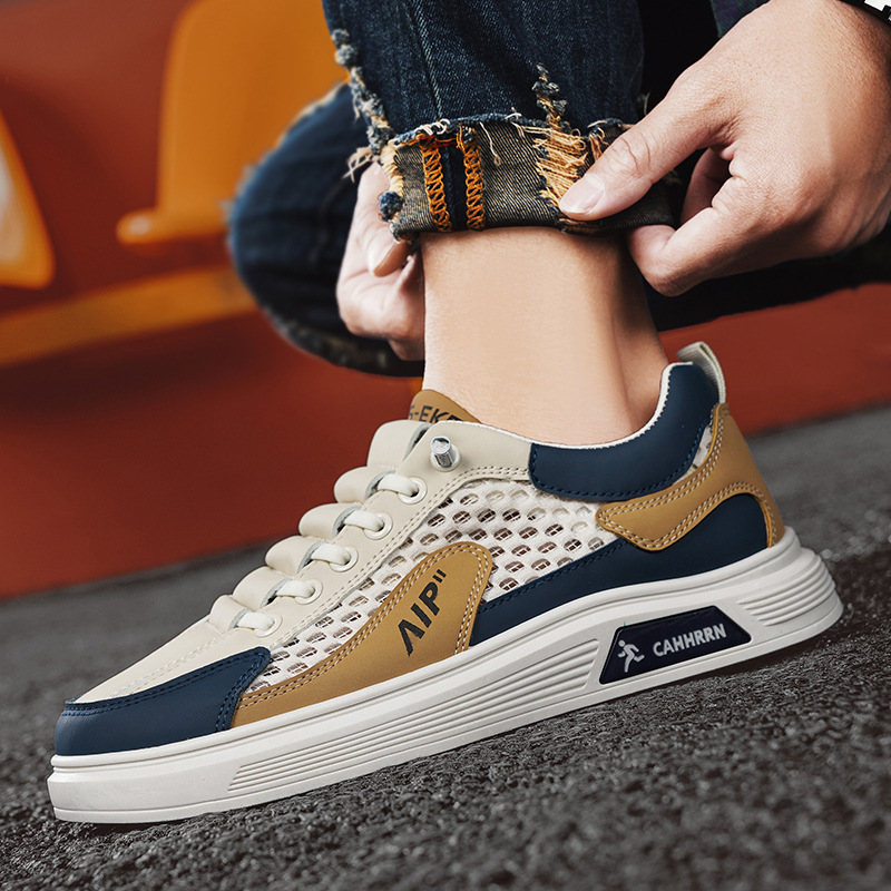 Z306 Large Mesh Cloth Shoes Sneakers Casual Shoes White Shoes Fashionable Thick Sole All-match Student Trendy Shoes Men's Shoes