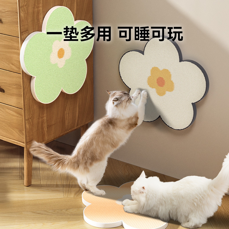 Flores frescas seta gato pegando tablero, pegando tablero de gato pegado