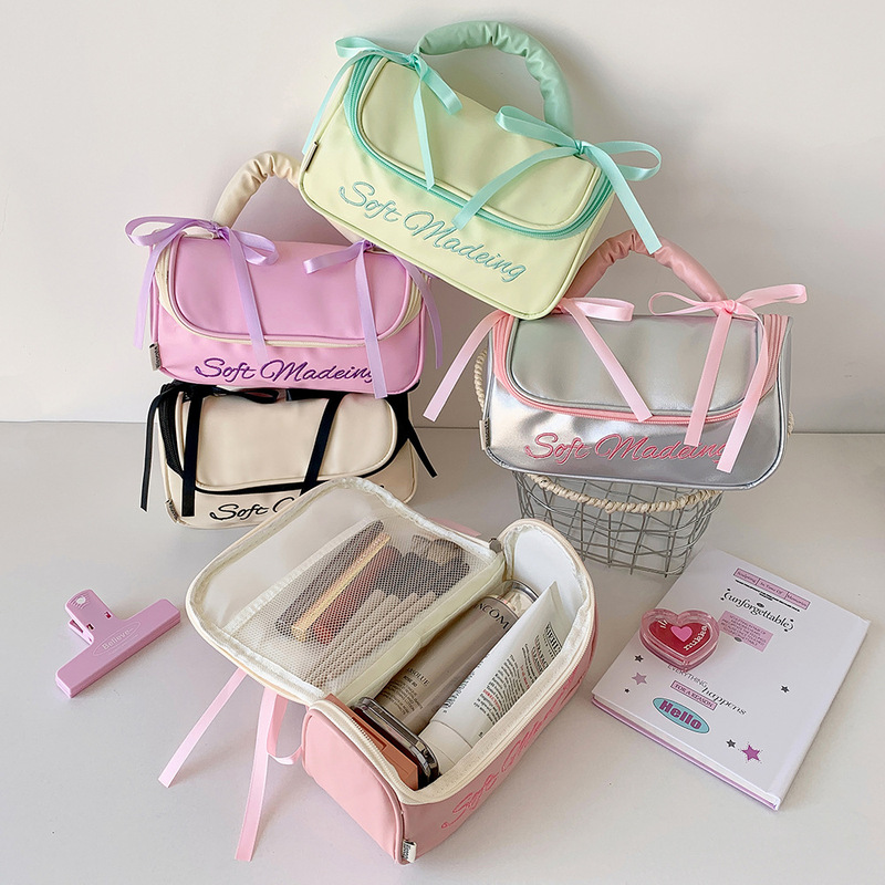 Hisocute ドーパミンリボンポータブル鉛筆バッグ学生多機能文具収納ボックス化粧品トイレタリーバッグ|undefined