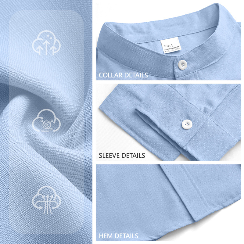 Nuevo transfronterizo Europa y América primavera nuevo hombre cuello a rayas de color sólido camisa de manga larga cardigan americano camisa casual chaqueta