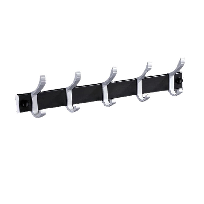 Zhuoyi espacio de aluminio sin perforaciones gancho de cocina y baño gancho de ropa detrás de la puerta gancho de abrigo cola de Fénix gancho de fila móvil mate negro